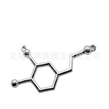 欧美跨境电商碱基化学结构分子 DNA 合金饰品吊坠厂家批发