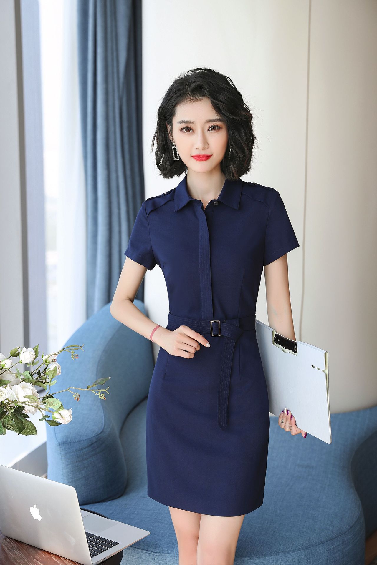 职业装连衣裙包臀打底裙春秋新款ol女装韩版大码修身工作服夏季