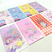 新款INS少女日韩粉色系卡通卡片 透明活页本封面  A5A6手帐本内页