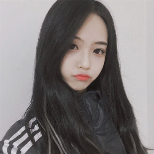 气质女生中分刘海长直发中长假发自然蓬松日韩修脸假发头套批发