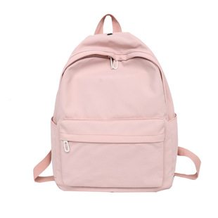 新款加厚尼龙布双肩包女大容量书包日韩潮流纯色学院风电脑背包潮