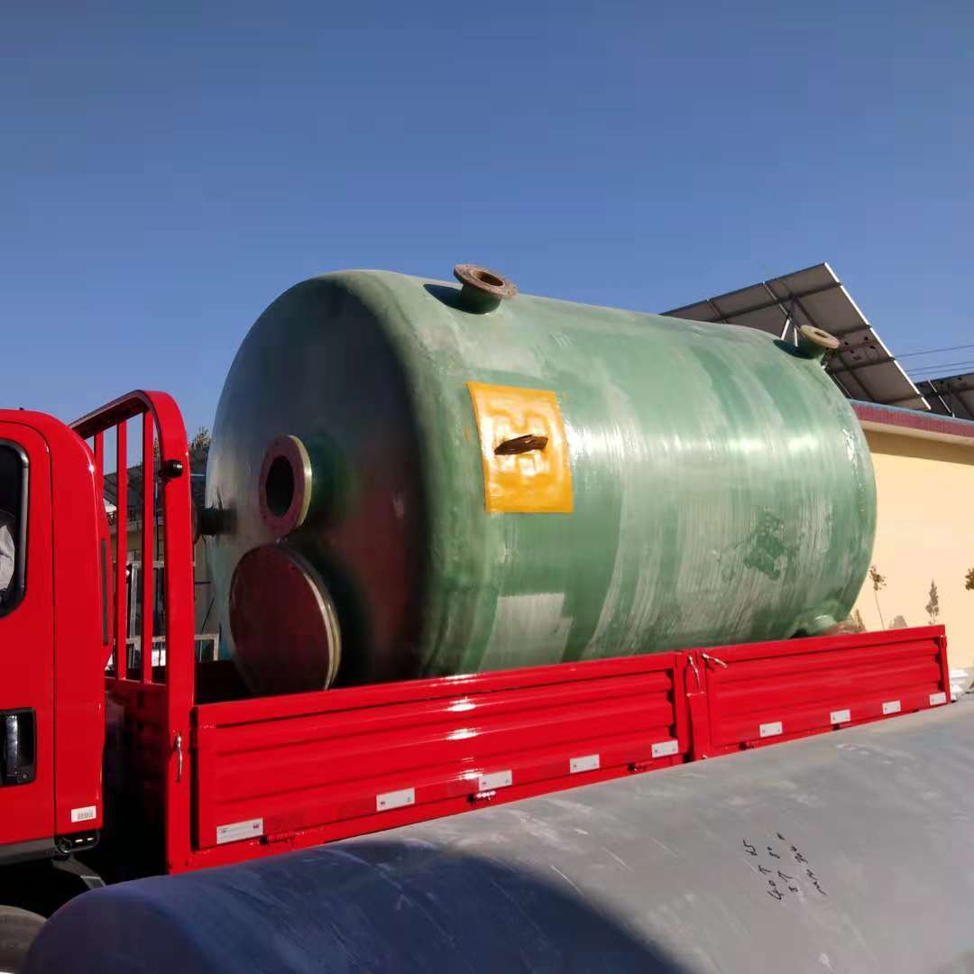 20立方卧式玻璃钢盐酸储罐玻璃钢敞口罐一体化泵站罐体