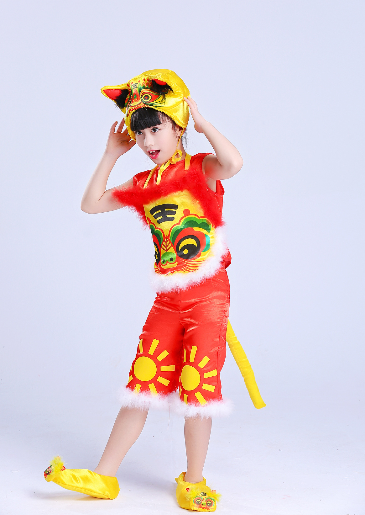 新款虎娃娃儿童演出服幼儿动物卡通造型表演服小老虎舞蹈服装