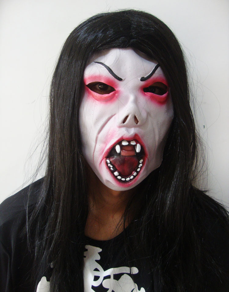 万圣节派对面具愚人节整人道具化妆舞会面具恐怖 白发魔女面具