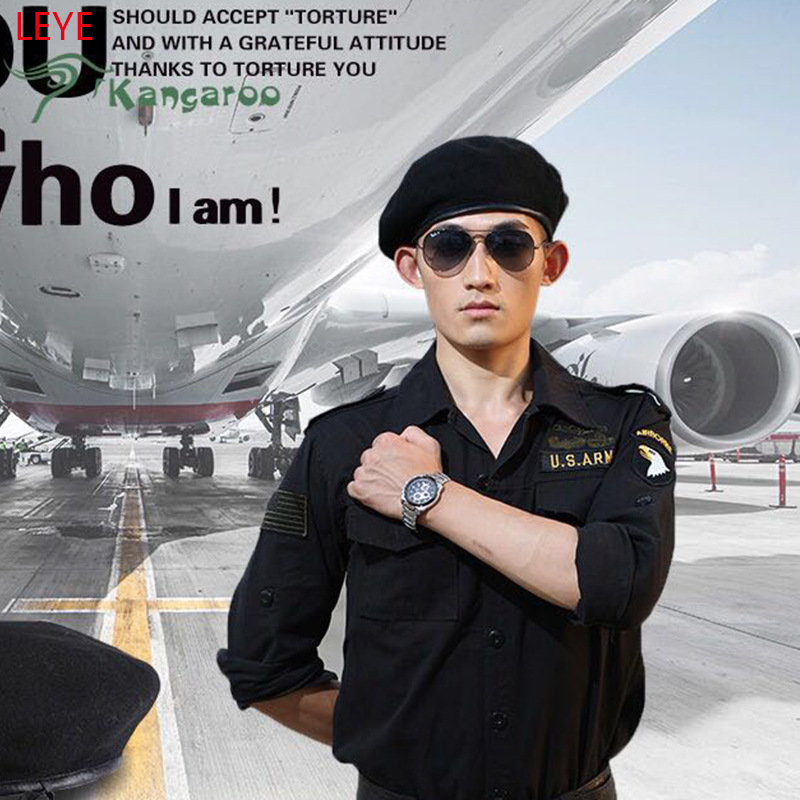 厂家定制秋冬款纯羊毛军贝雷帽可定做logo刺绣特种兵夏令营黑色帽