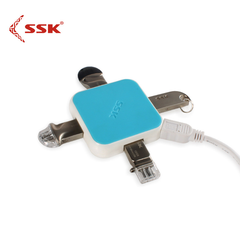 SSK飚王SHU030 缤纷1.2米电脑USB集线器 USB HUB 一拖四usb分线器