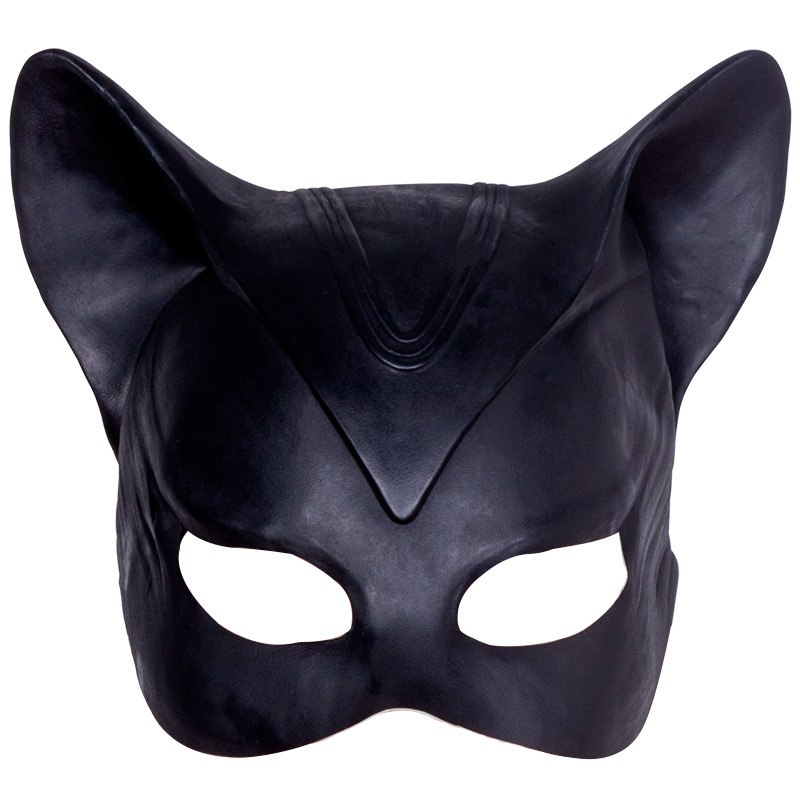 万圣节猫女面具性感情趣面罩半脸乳胶头套蝙蝠侠化装舞会派对面具