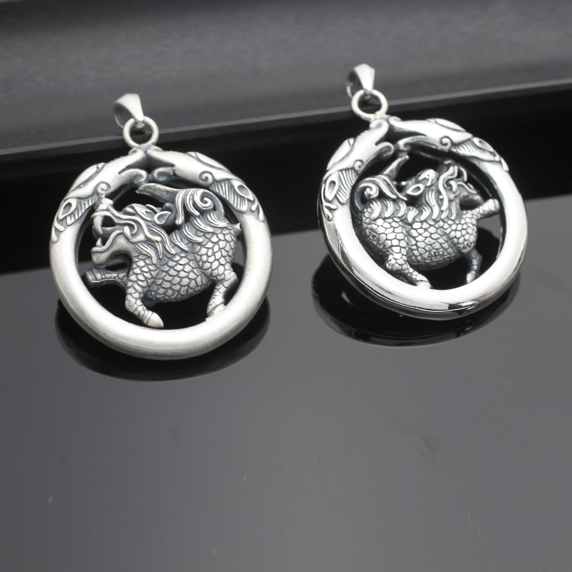 宝艺纯银饰品批发s925纯银貔貅吊坠个性瑞兽车挂银厂家直销