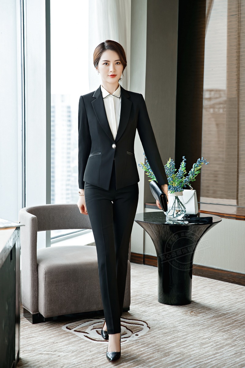 秋冬新款职业套装女白领销售职场工作服长袖西装女行政办公正装