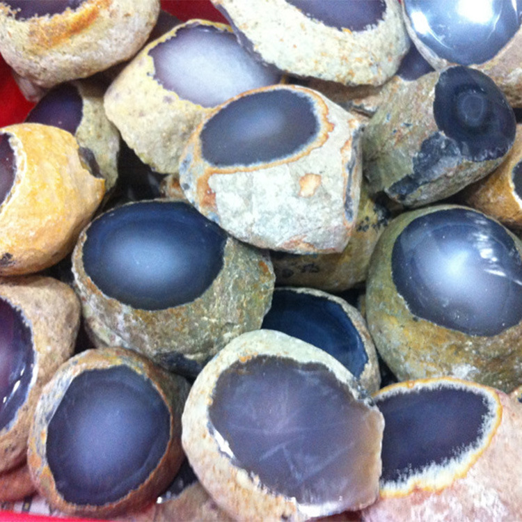 天然原石水胆玛瑙奇石摆件手把件把玩件观赏石切面内胆含水批发