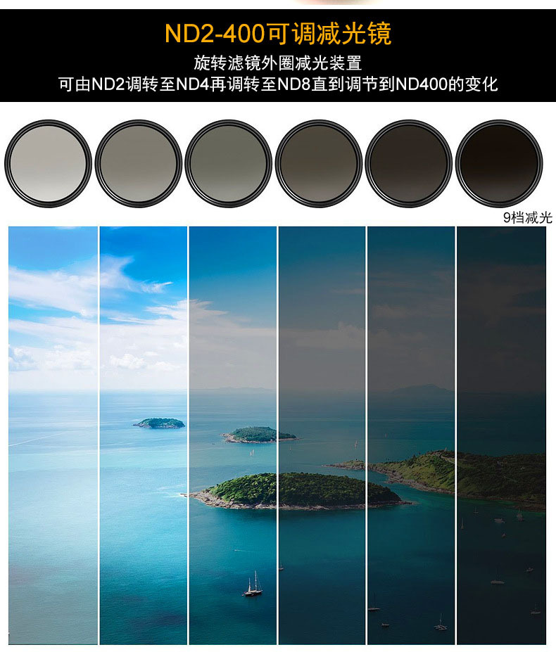 orsda nd可调滤镜相机滤镜9档调节nd2-400滤镜多档减光镜厂家直销