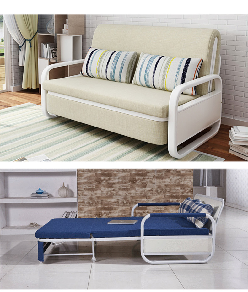 标卡简约现代布艺沙发折叠床拆洗多功能沙发床 客厅 双人厂家直销