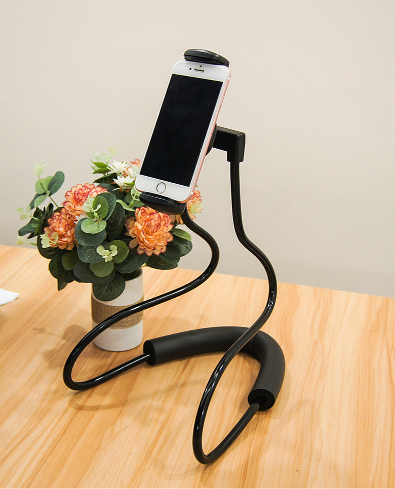 颈挂式懒人通用挂脖式支架 可弯曲懒人手机平板 桌面创意便携支架