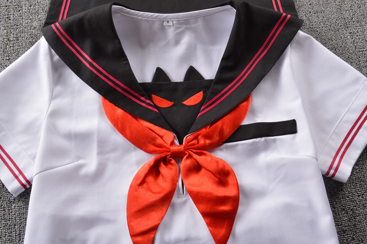 现货正统小恶魔刺绣关西襟jk制服学院风学生水手服短袖套装jk制服