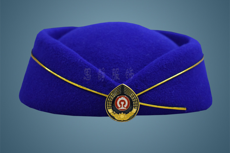 高铁乘务员帽子 女帽 列车员空姐帽 羊毛铁路帽子 铁路帽子