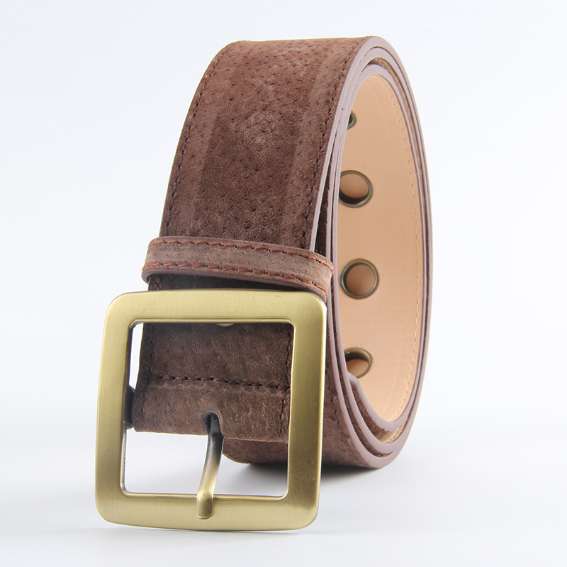 新款猪皮真皮带韩版休闲潮女士针扣裤带 时尚百搭毛衣装饰细腰带