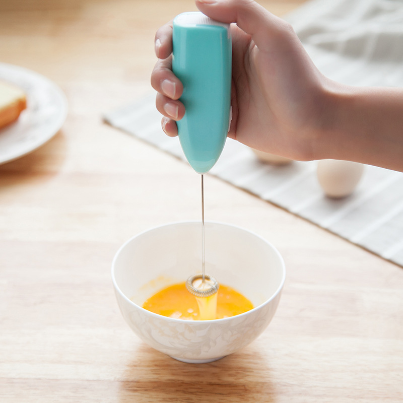 Electric Handheld Household Kitchen Egg Beater Mini Stainless Steel Egg Coffee Milk Tea Blender