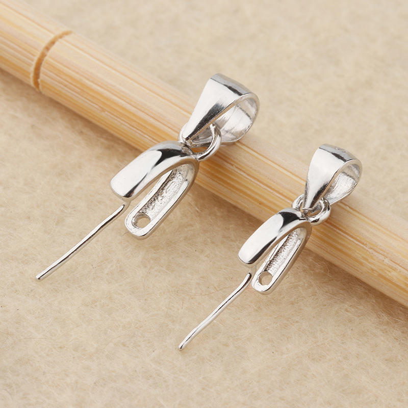 庭祥 s925银瓜子扣 玉坠夹扣玉扣扣头翡翠扣子 男女吊坠扣子配件