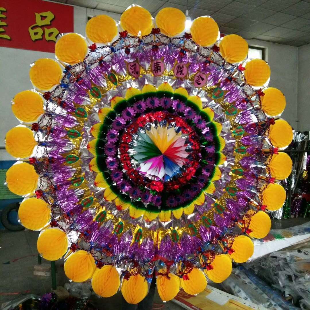 厂家直销长彪纸花殡葬用品2.2米分体盒高档精品清明祭祀花圈批发