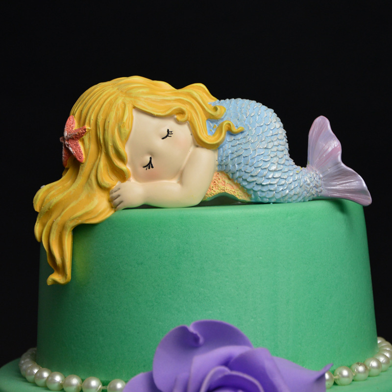 新款美人鱼鱼尾巴硅胶翻糖蛋糕模具巧克力模蛋糕装饰摆件烘焙工具
