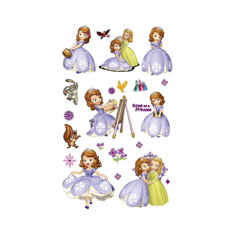 c033迪士尼正品授权苏菲亚小公主装饰贴纸卡通儿童房床头墙面贴画