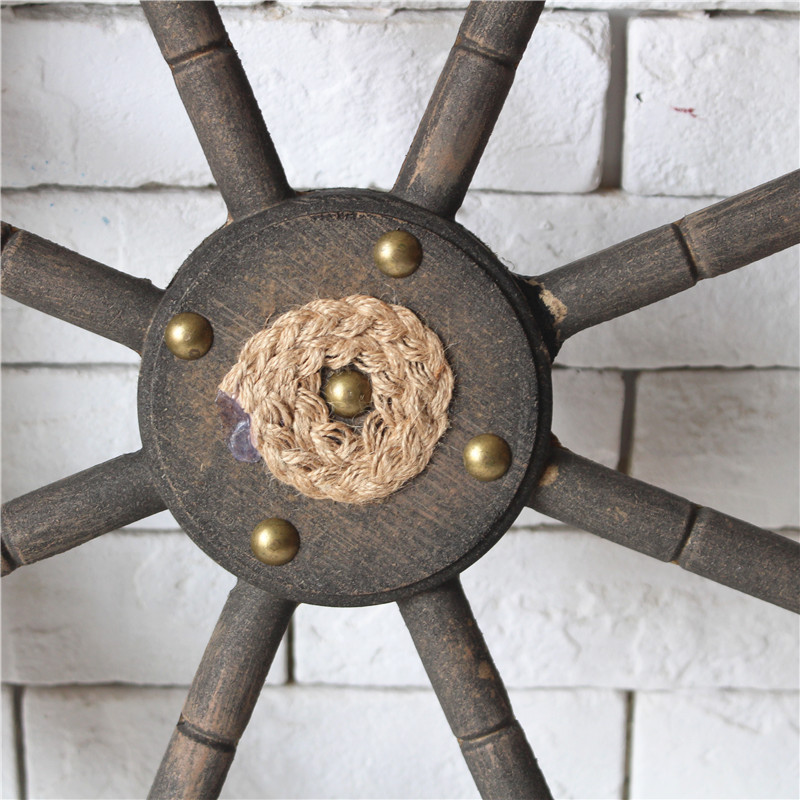 地中海锚舵壁饰大船舵方向盘舵背景墙多款尺寸80cm领航舵舵手壁挂