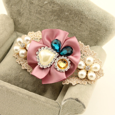 高档发饰品韩式水钻头饰蝴蝶结发夹女小号发卡镶钻淑女清新