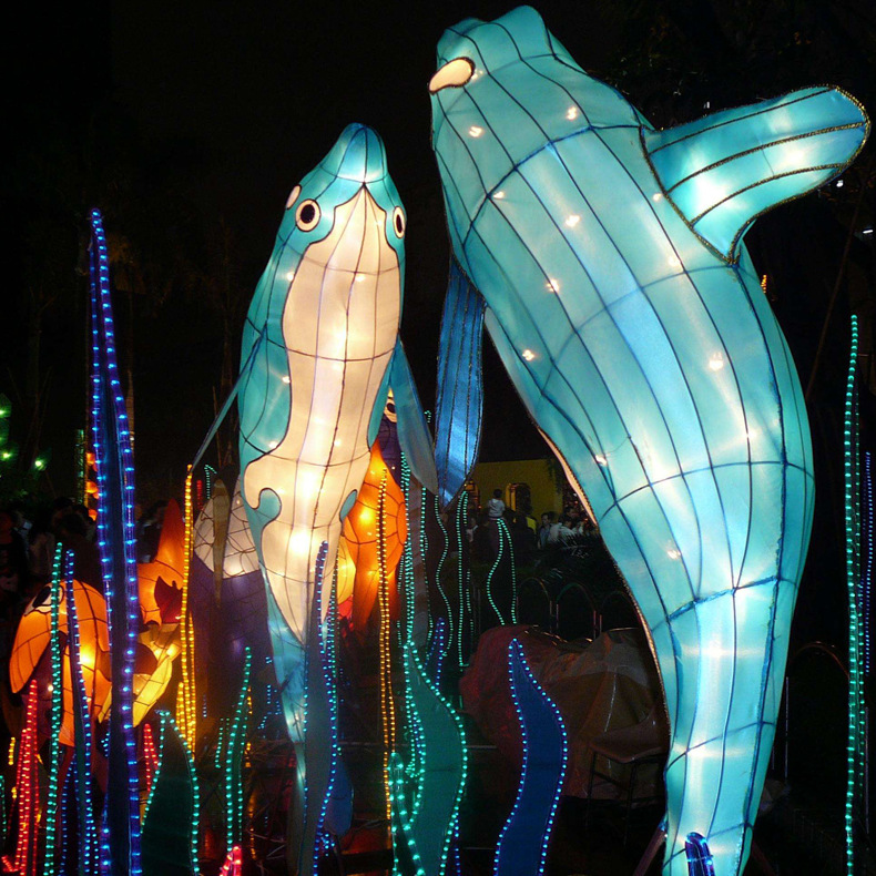 海洋鱼彩灯灯组定制春节灯会制作2018新春装饰元宵节花灯商场美陈