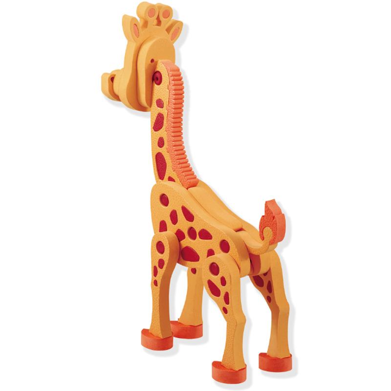 3d立体长颈鹿动物拼图72pcs-手工diy儿童益智玩具eva制作拼装玩具