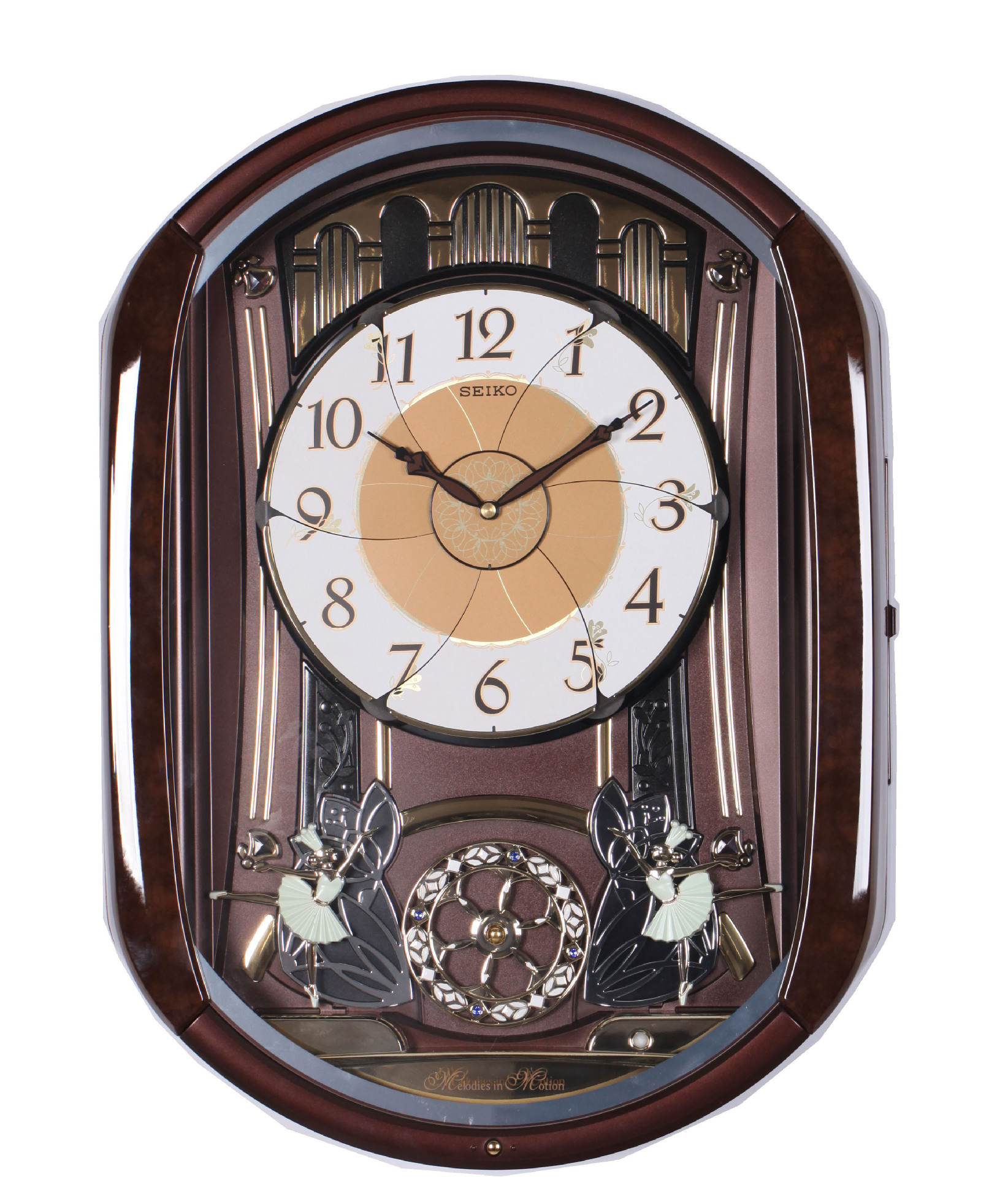 seiko日本精工钟表经典音乐挂钟木质挂钟居家客厅挂钟qxm297b钟表