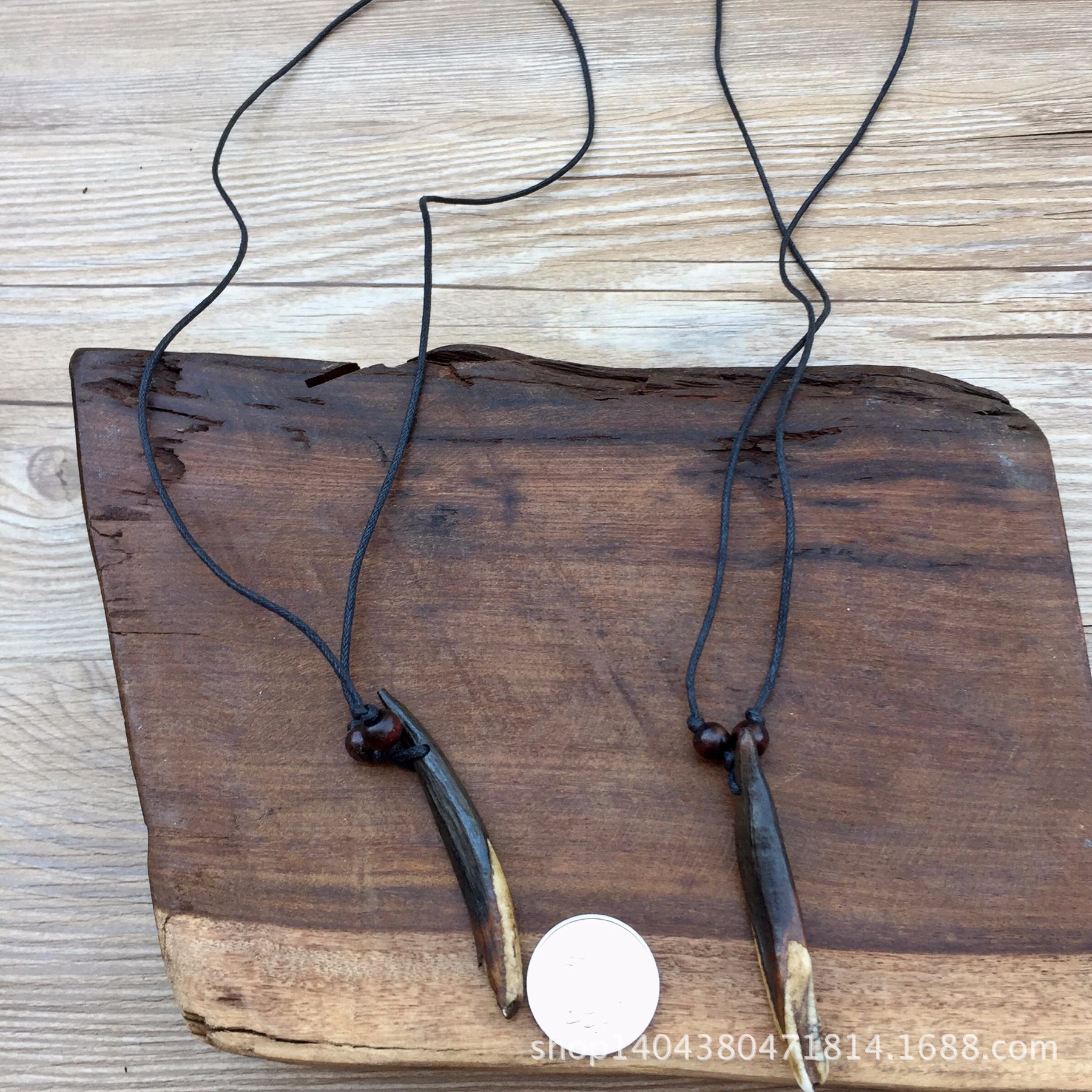 复古民族风天然手工 兽牙牦牛牙项链 长款毛衣链 棉麻衣服配饰品