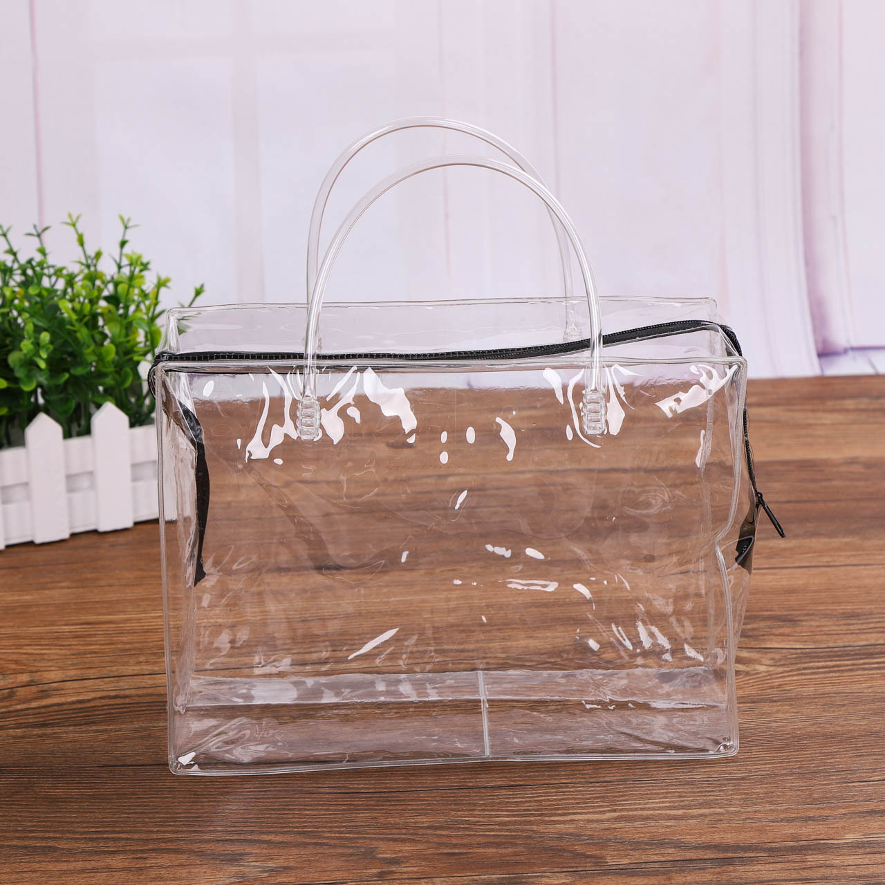 专业定制优质pvc透明热压拉链袋pvc手提袋礼品包装袋塑料袋热销款