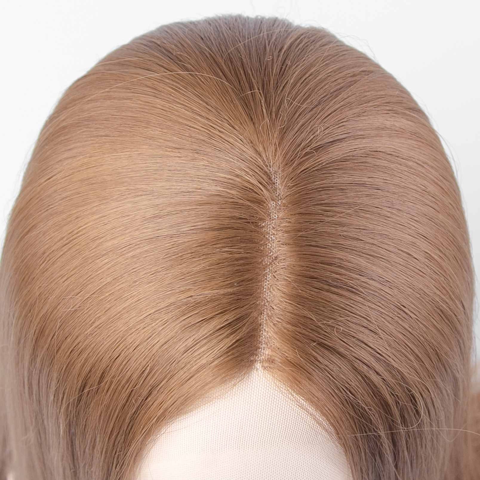 时尚长直发半手织头套 阻燃高温丝假发 化纤前蕾丝假发