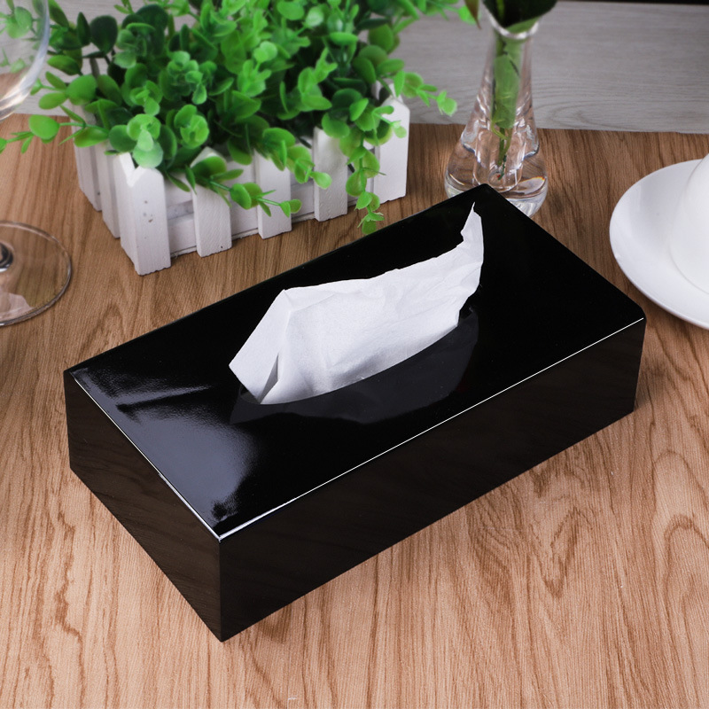 创意亚克力纸巾盒抽纸盒酒店客厅方形餐巾塑料纸抽盒简约黑色