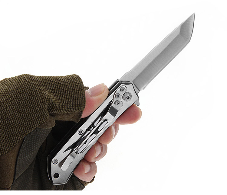 博斯顿7铬17不锈钢水果刀 户外求生折叠刀锋利野营刀具无锁小刀