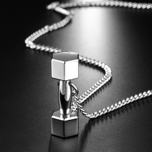 不锈钢哑铃 男士潮人百搭饰品项链 外贸时尚ol新款系列