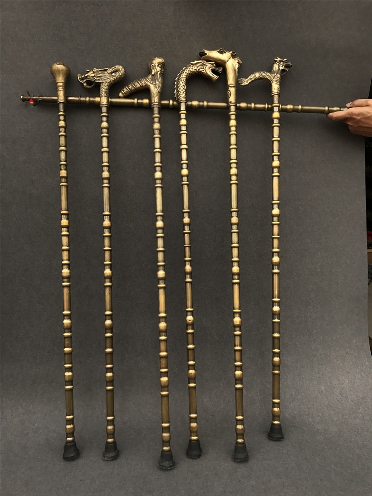 纯铜拐杖龙头拐杖鸽子拐杖马头拐杖生肖拐杖摆件老人拐杖
