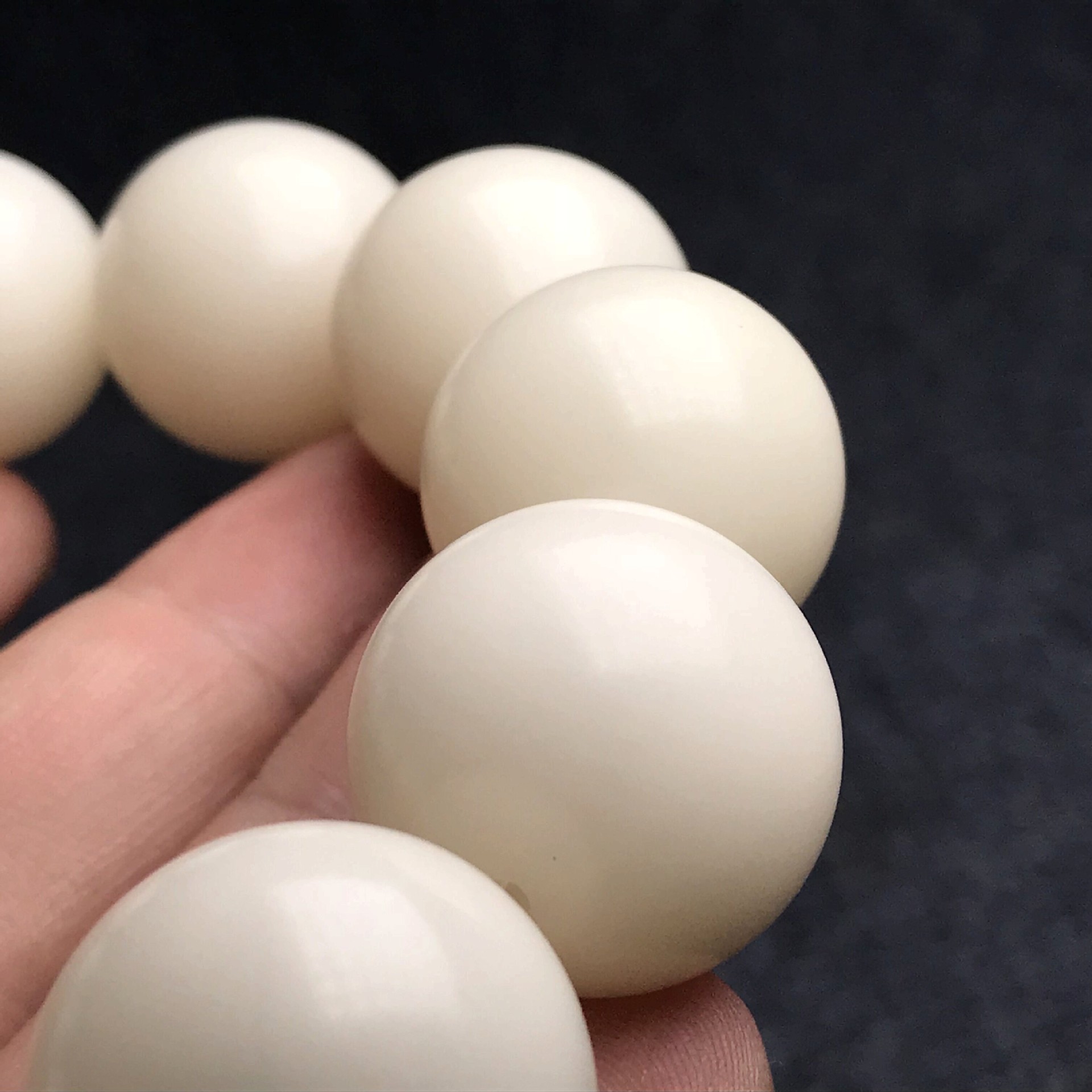 天然白菩提根单圈佛珠念珠顺白大白玉菩提子乳白色圆珠手串手链