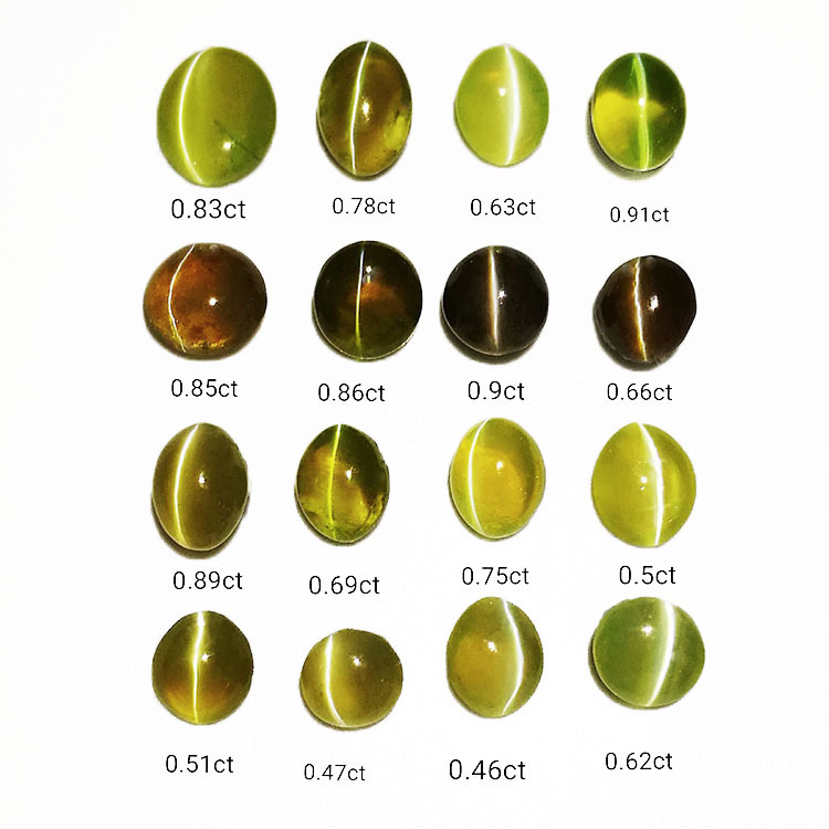 批发天然金绿宝石猫眼裸石戒面明显眼线闭合效果可设计定制各款式