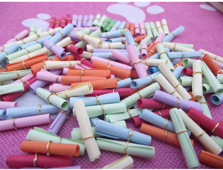 许愿瓶彩纸条心愿纸条幸运瓶爱情卷纸 彩色爱情卷纸 韩国彩色卷纸