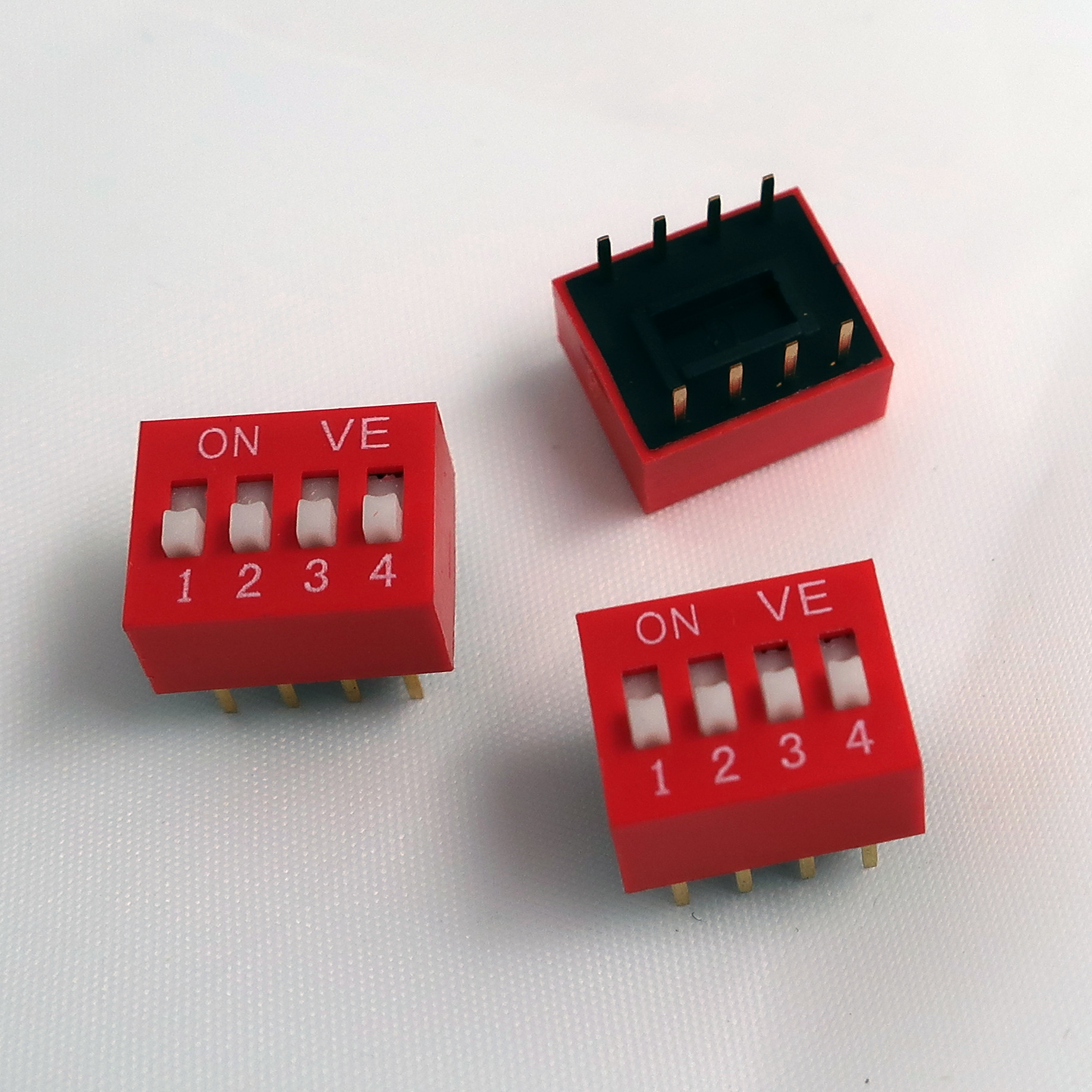 厂家直销,四位正品质ve拨码开关,四档dip开关,贴片拨码开关