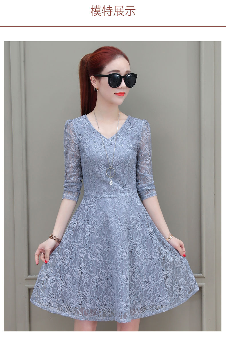 春季蕾丝连衣裙2018春装新款流行女装时尚潮韩版气质名媛收腰裙子