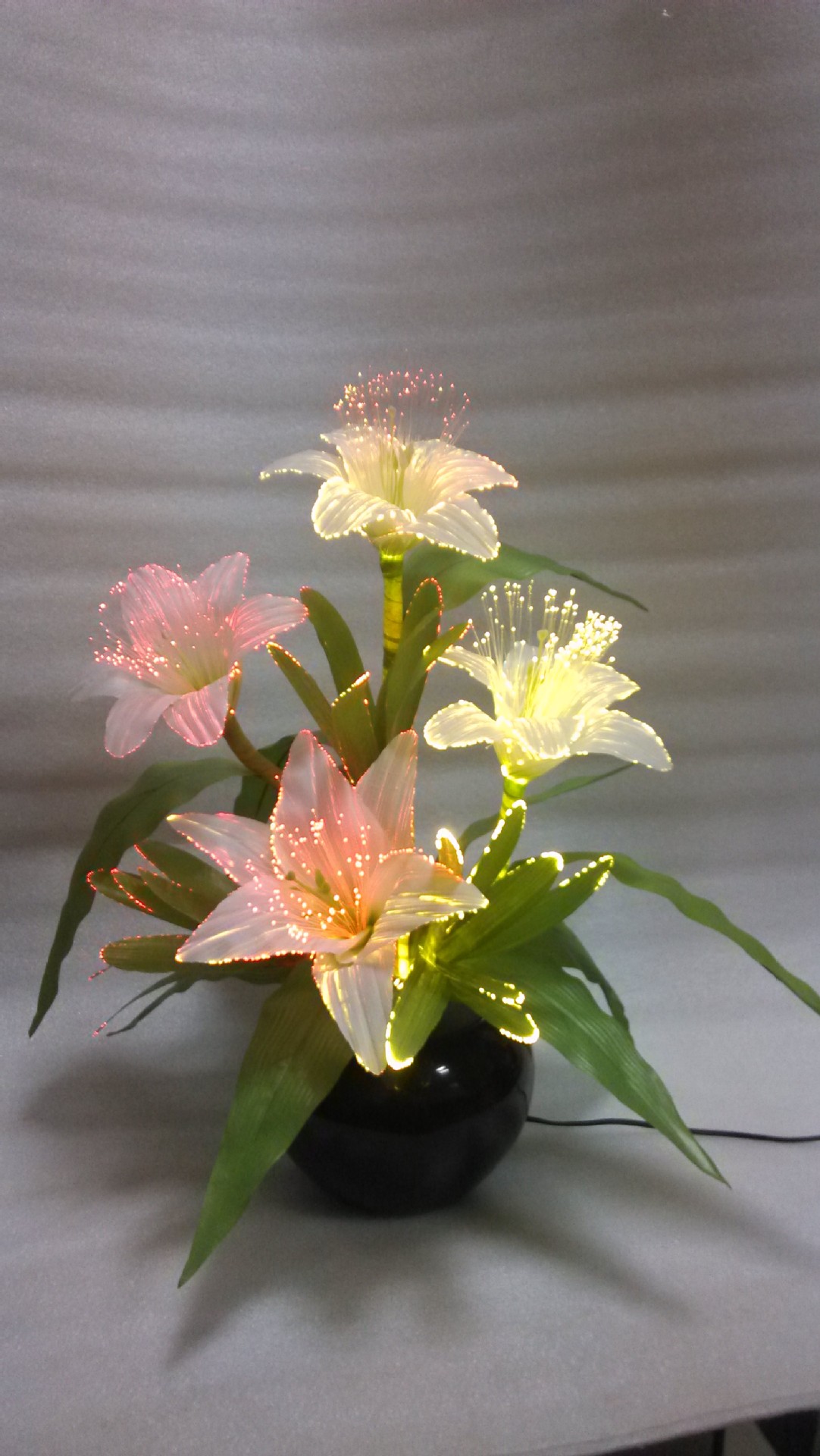 led彩灯 创意礼品光纤灯百合花新年装饰春节七彩花灯礼品灯批发