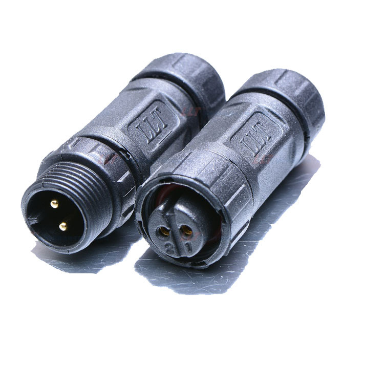 tuv航空插头工厂llt-m12对接式2芯3芯ul 防水公母对接连接器