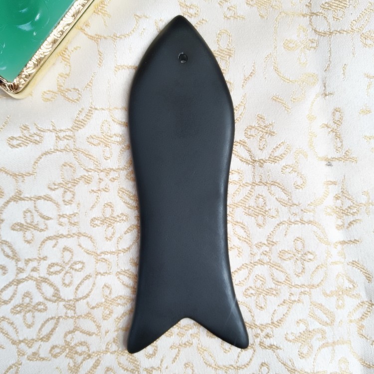 批发天然砭石鱼形刮痧板养生按摩刮痧器具可来样定制加印logo