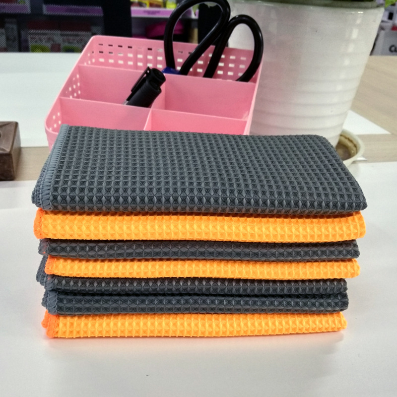 Pineapple Plaid Car Cleaning Cloth Car Glass Towel Honeycomb Microfiber Waffle Car Wash Towel Cloth Baijie Square Towel