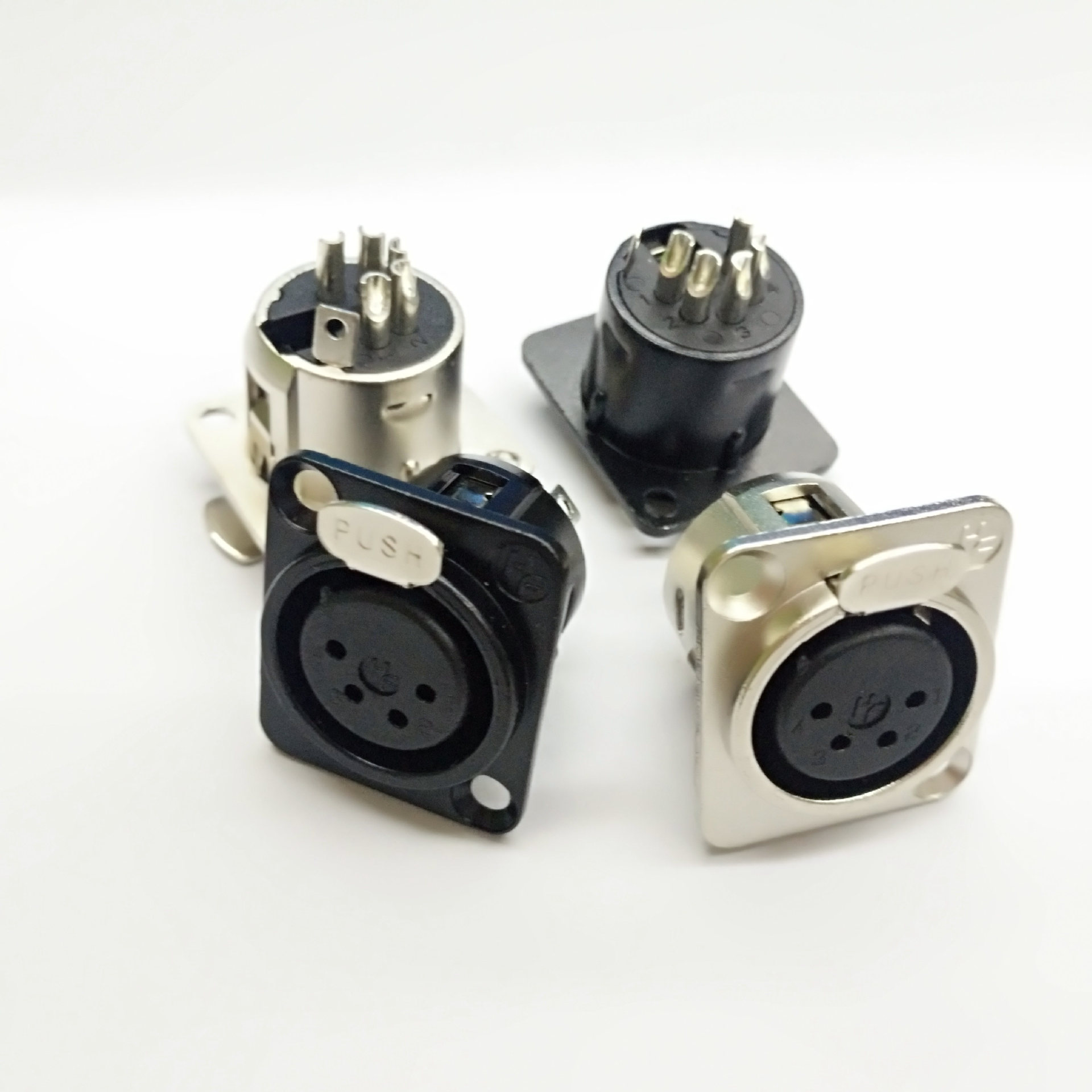 四芯卡侬母插座 音频音响座 xlr卡侬座 调音台功放面板专业插座