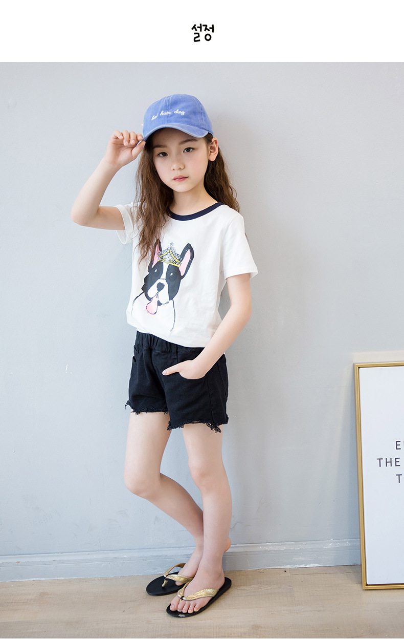 女童牛仔短裤2018夏季新款童装中大童韩版儿童水洗边牛仔裤潮