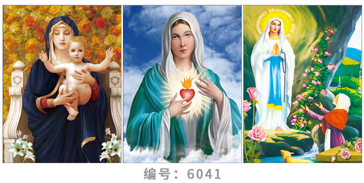 圣母画像宗教信仰三维立体变化效果3d纳米魔幻水晶画广东厂家批发