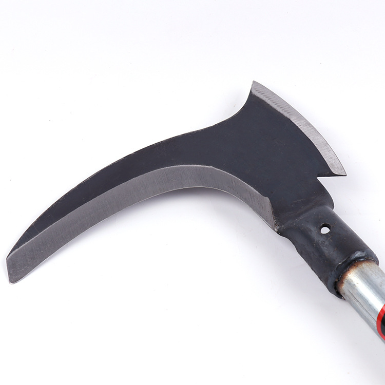 厂家直销双刃砍镰长铁柄锰钢砍柴刀勾刀园林消防户外农用砍镰镰刀
